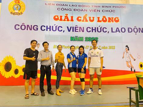 Công đoàn trường CĐ Bình Phước tham gia Giải Cầu lông Công chức, viên chức, người lao động năm 2022