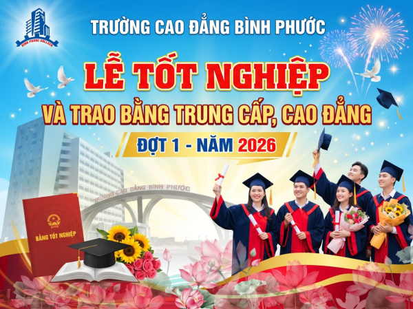 Thông báo tổ chức Lễ tốt nghiệp và trao bằng trung cấp, cao đẳng đợt 1 năm 2026