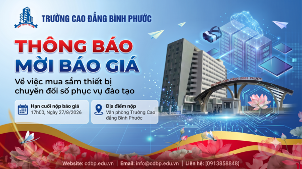 Thông báo mời báo giá trang bị hạ tầng quản trị – dạy học thông minh và dịch vụ đường truyền Internet
