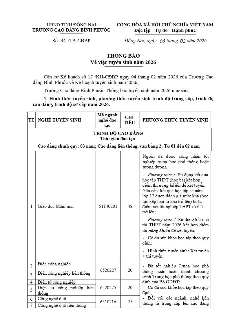 THÔNG BÁO TS 2026 1