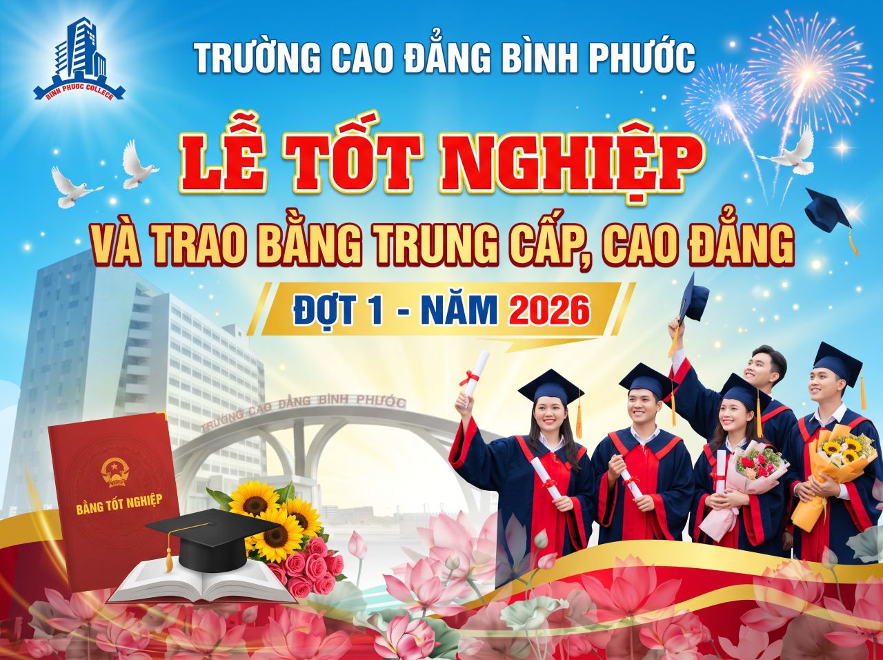 Thông báo tổ chức Lễ tốt nghiệp và trao bằng trung cấp, cao đẳng đợt 1 năm 2026