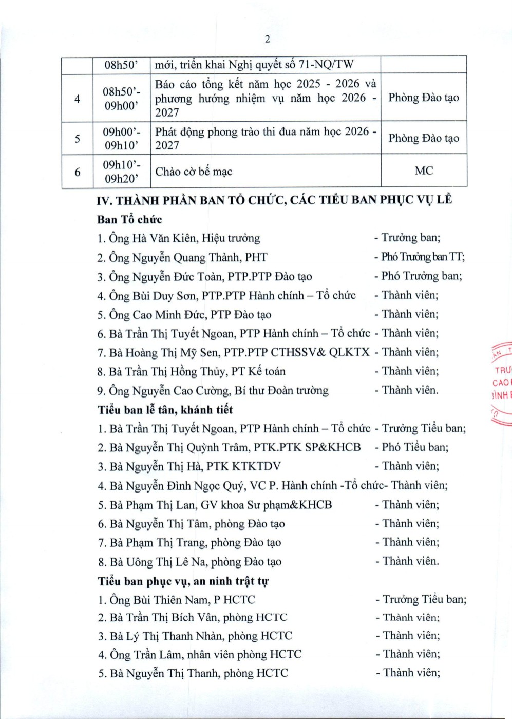 KH 90 kễ khai giảng năm học 2026 2027 002