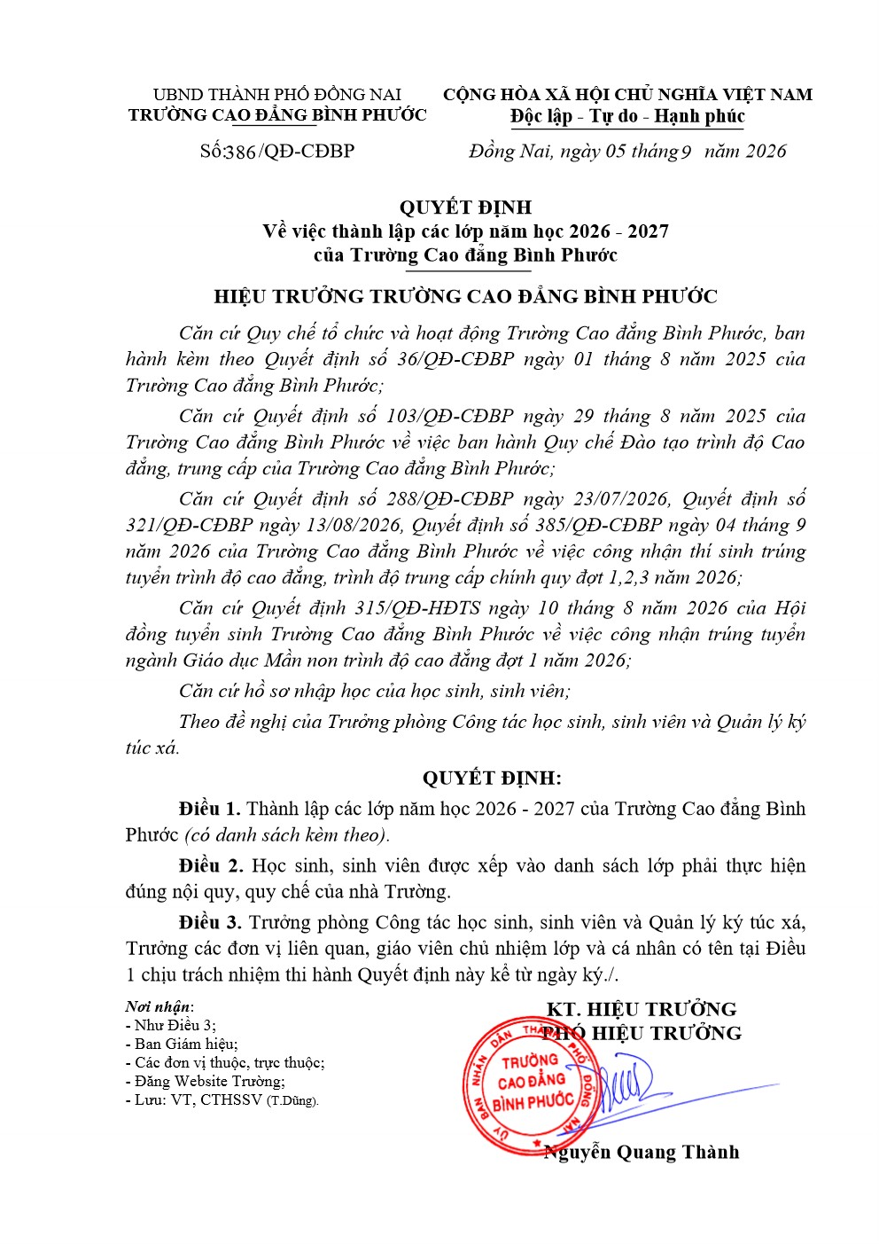 QĐ 386 TL các lớp năm học 2026 2027 001